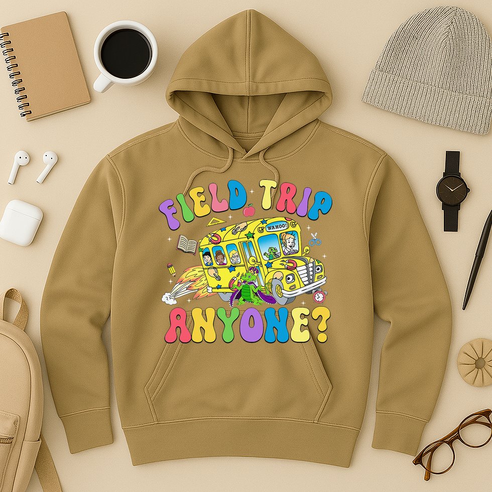 Field Trip Anyone Field Day Let The Games Begin School Bus Gift Hoodie