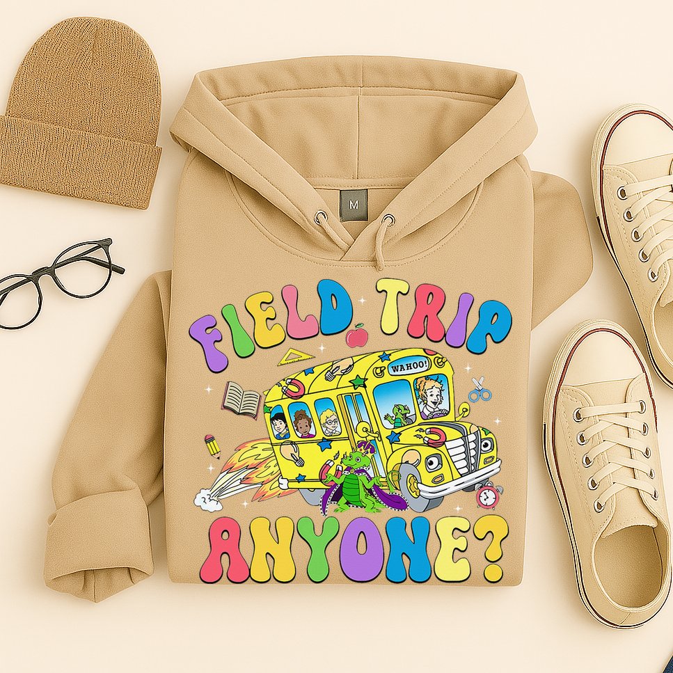 Field Trip Anyone Field Day Let The Games Begin School Bus Gift Hoodie