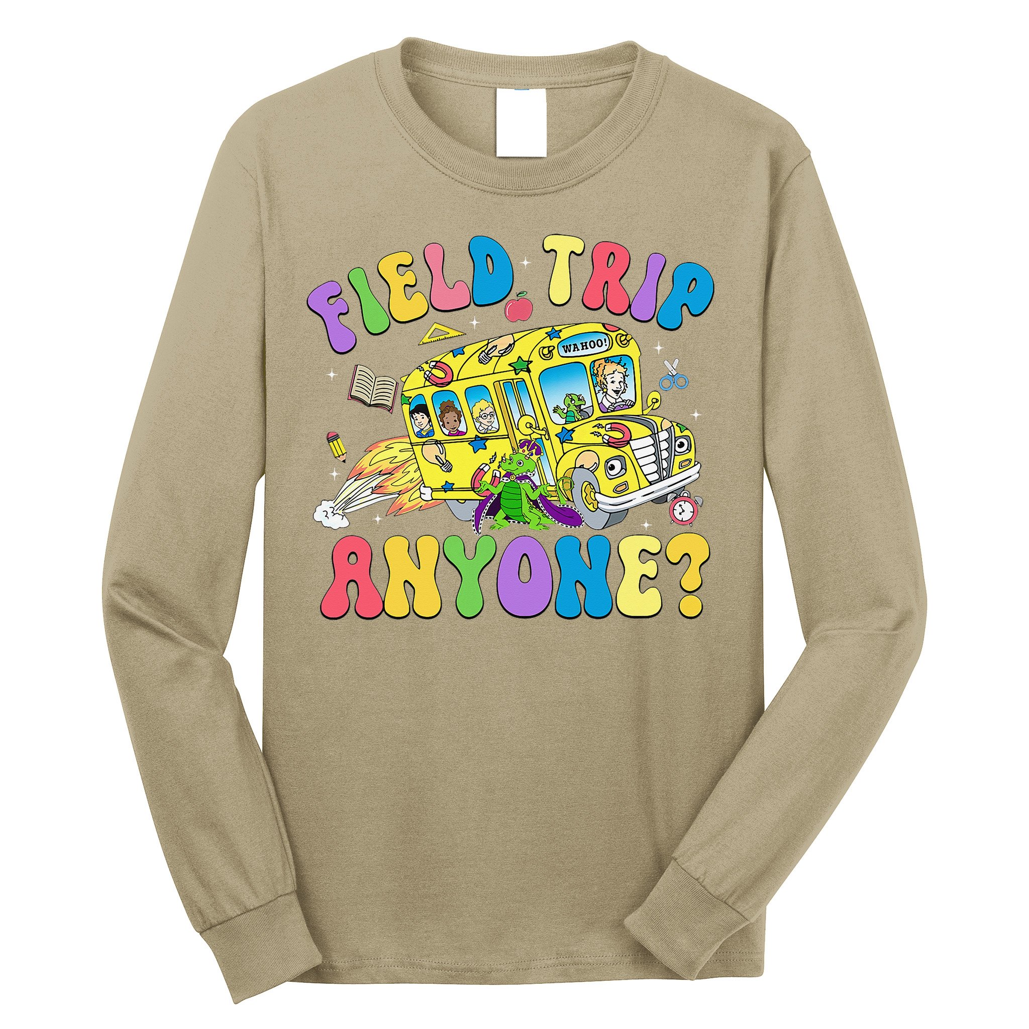 Field Trip Anyone Field Day Let The Games Begin School Bus Gift Long Sleeve Shirt