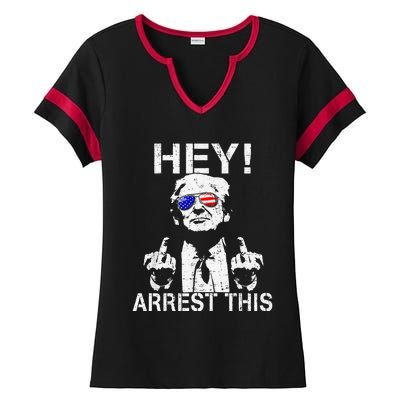 Funny Trump Arrest This Gift Ladies Halftime Notch Neck Tee