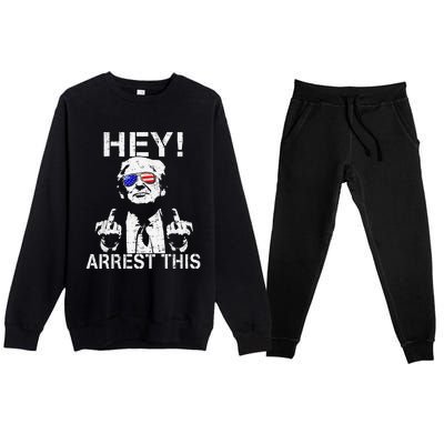 Funny Trump Arrest This Gift Premium Crewneck Sweatsuit Set