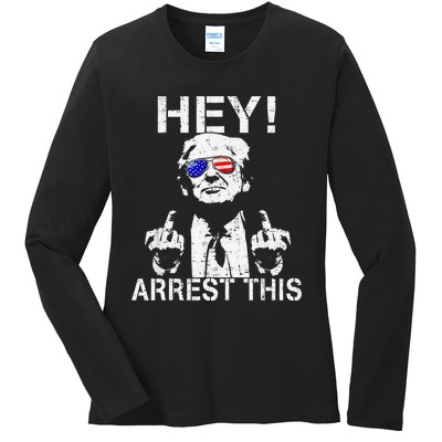 Funny Trump Arrest This Gift Ladies Long Sleeve Shirt