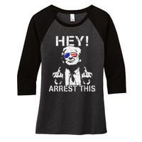 Funny Trump Arrest This Gift Women's Tri-Blend 3/4-Sleeve Raglan Shirt