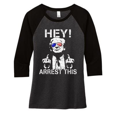 Funny Trump Arrest This Gift Women's Tri-Blend 3/4-Sleeve Raglan Shirt