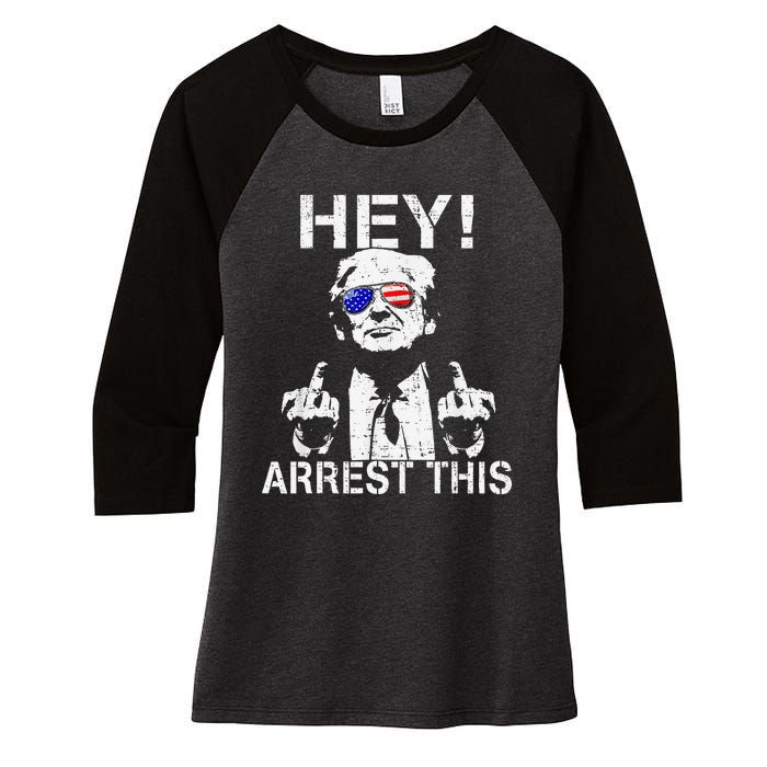 Funny Trump Arrest This Gift Women's Tri-Blend 3/4-Sleeve Raglan Shirt