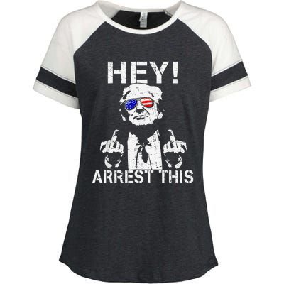 Funny Trump Arrest This Gift Enza Ladies Jersey Colorblock Tee