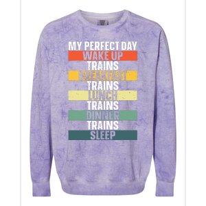 Funny Train Art For Railroad Vehicle Train Lover Colorblast Crewneck Sweatshirt