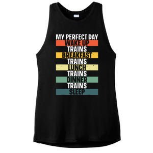 Funny Train Art For Railroad Vehicle Train Lover Ladies PosiCharge Tri-Blend Wicking Tank