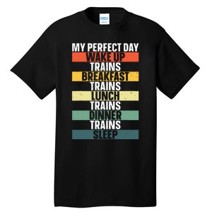 Funny Train Art For Railroad Vehicle Train Lover Tall T-Shirt