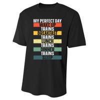 Funny Train Art For Railroad Vehicle Train Lover Performance Sprint T-Shirt