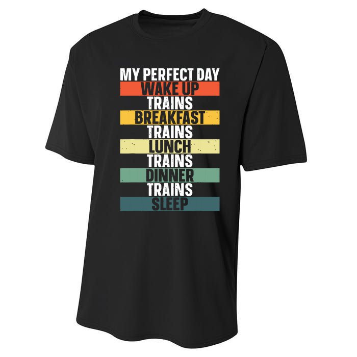 Funny Train Art For Railroad Vehicle Train Lover Performance Sprint T-Shirt