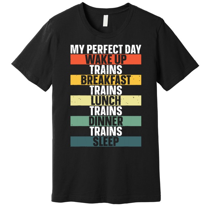 Funny Train Art For Railroad Vehicle Train Lover Premium T-Shirt