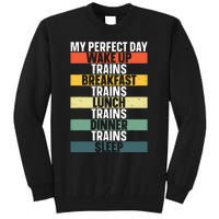 Funny Train Art For Railroad Vehicle Train Lover Tall Sweatshirt