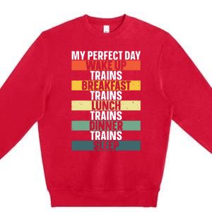 Funny Train Art For Railroad Vehicle Train Lover Premium Crewneck Sweatshirt