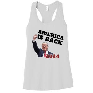 Funny Trump America Is Back 2024 Winner Made Liberals Cry Women's Racerback Tank