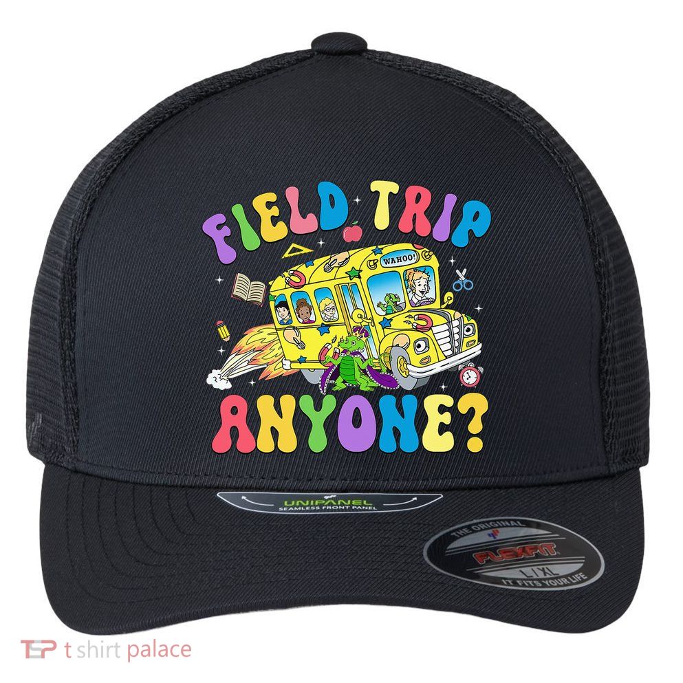 Field Trip Anyone Field Day Let The Games Begin School Bus Flexfit Unipanel Trucker Cap