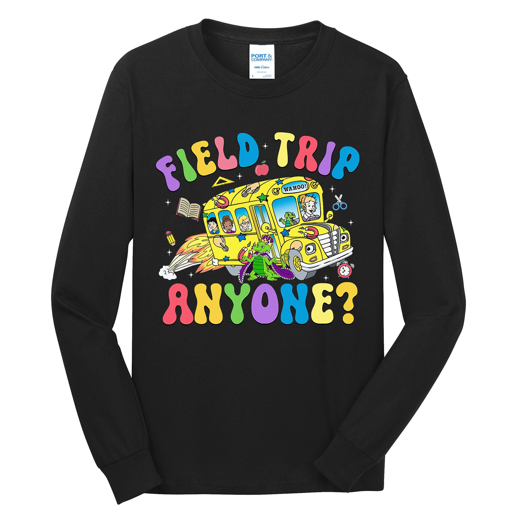 Field Trip Anyone Field Day Let The Games Begin School Bus Tall Long Sleeve T-Shirt