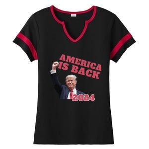 Funny Trump America Is Back 2024 Winner Made Liberals Cry Ladies Halftime Notch Neck Tee