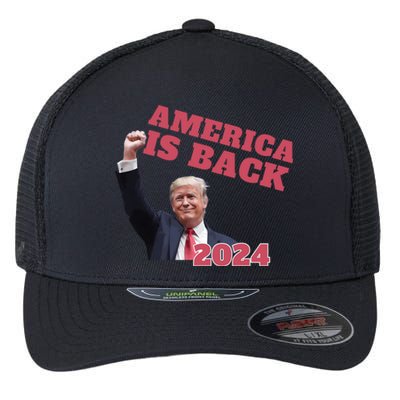 Funny Trump America Is Back 2024 Winner Made Liberals Cry Flexfit Unipanel Trucker Cap