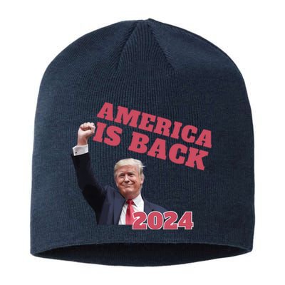 Funny Trump America Is Back 2024 Winner Made Liberals Cry Sustainable Beanie