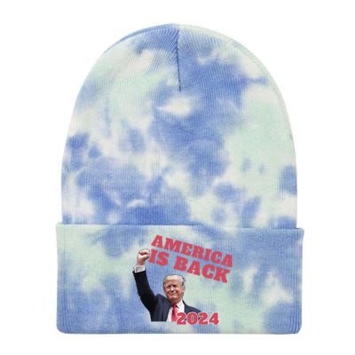 Funny Trump America Is Back 2024 Winner Made Liberals Cry Tie Dye 12in Knit Beanie