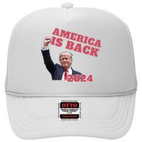 Funny Trump America Is Back 2024 Winner Made Liberals Cry High Crown Mesh Back Trucker Hat