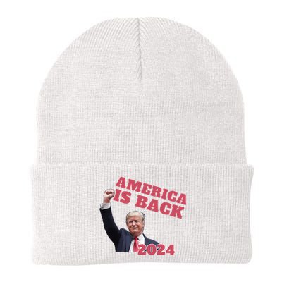 Funny Trump America Is Back 2024 Winner Made Liberals Cry Knit Cap Winter Beanie