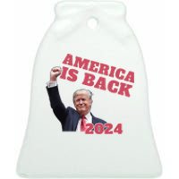 Funny Trump America Is Back 2024 Winner Made Liberals Cry Ceramic Bell Ornament