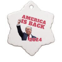 Funny Trump America Is Back 2024 Winner Made Liberals Cry Ceramic Star Ornament