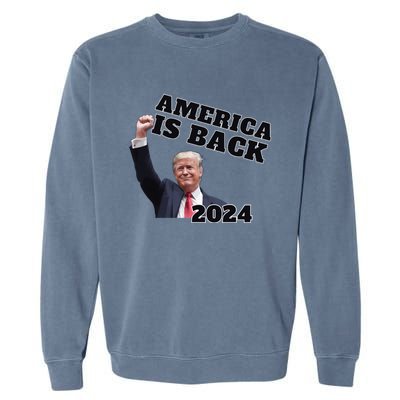 Funny Trump America Is Back 2024 Winner Made Liberals Cry Garment-Dyed Sweatshirt