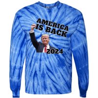 Funny Trump America Is Back 2024 Winner Made Liberals Cry Tie-Dye Long Sleeve Shirt