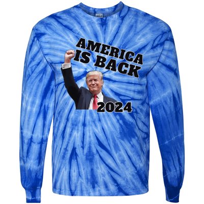 Funny Trump America Is Back 2024 Winner Made Liberals Cry Tie-Dye Long Sleeve Shirt