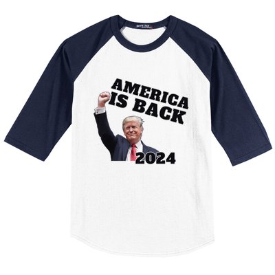 Funny Trump America Is Back 2024 Winner Made Liberals Cry Baseball Sleeve Shirt