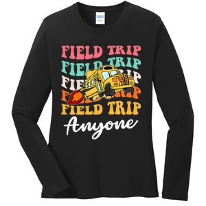 Field Trip Anyone Field Day Teacher Ladies Long Sleeve Shirt