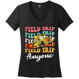 Field Trip Anyone Field Day Teacher Women's V-Neck T-Shirt