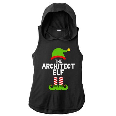 Funny The Architect Elf Christmas Family Pajama Architecture Ladies PosiCharge Tri-Blend Wicking Draft Hoodie Tank