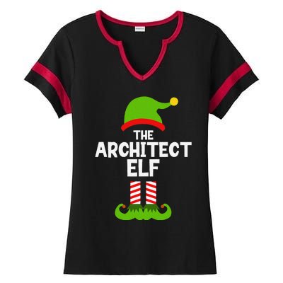 Funny The Architect Elf Christmas Family Pajama Architecture Ladies Halftime Notch Neck Tee