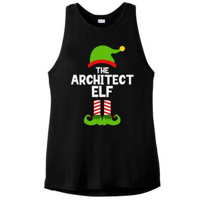 Funny The Architect Elf Christmas Family Pajama Architecture Ladies PosiCharge Tri-Blend Wicking Tank