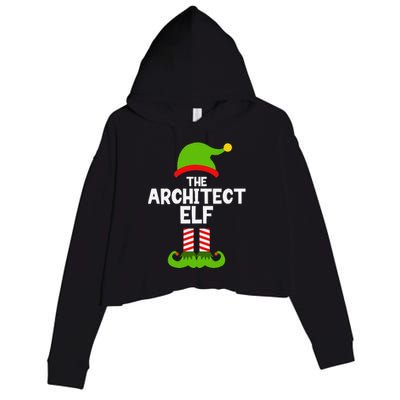 Funny The Architect Elf Christmas Family Pajama Architecture Crop Fleece Hoodie