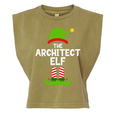 Funny The Architect Elf Christmas Family Pajama Architecture Garment-Dyed Women's Muscle Tee