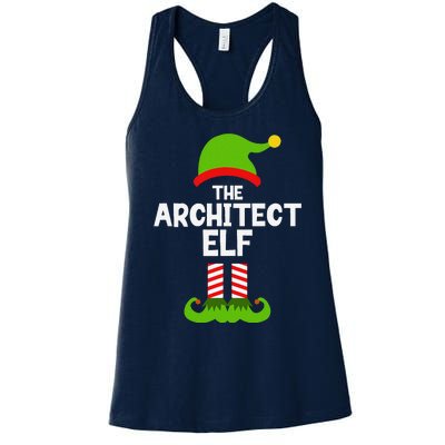 Funny The Architect Elf Christmas Family Pajama Architecture Women's Racerback Tank