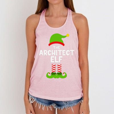 Funny The Architect Elf Christmas Family Pajama Architecture Women's Knotted Racerback Tank