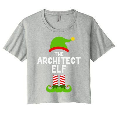 Funny The Architect Elf Christmas Family Pajama Architecture Women's Crop Top Tee