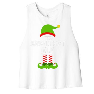 Funny The Architect Elf Christmas Family Pajama Architecture Women's Racerback Cropped Tank