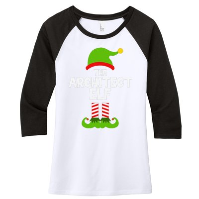 Funny The Architect Elf Christmas Family Pajama Architecture Women's Tri-Blend 3/4-Sleeve Raglan Shirt