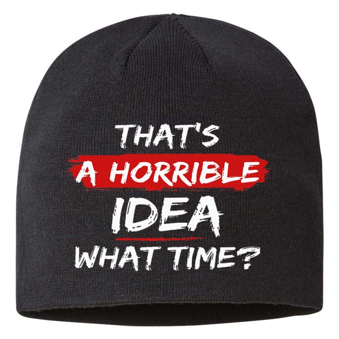 Funny That's A Horrible Idea What Time Vintage Sustainable Beanie