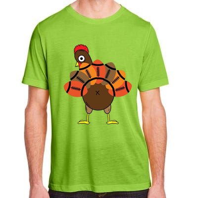 Funny Turkey And Football Thanksgiving Sport Lovers Funny Gift Adult ChromaSoft Performance T-Shirt