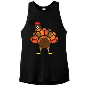 Funny Turkey And Football Thanksgiving Sport Lovers Funny Gift Ladies PosiCharge Tri-Blend Wicking Tank