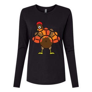 Funny Turkey And Football Thanksgiving Sport Lovers Funny Gift Womens Cotton Relaxed Long Sleeve T-Shirt