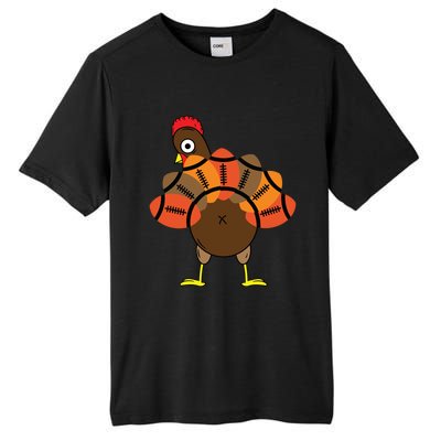 Funny Turkey And Football Thanksgiving Sport Lovers Funny Gift Tall Fusion ChromaSoft Performance T-Shirt